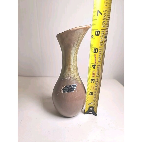 Vintage Wyatt Pottery Bud Vase 6.5" Tan Brown MCM Retro - Picture 2 of 8